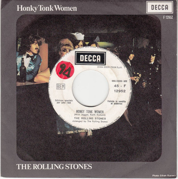 The Rolling Stones : Honky Tonk Women / You Can't Always Get What You Want (7", Jukebox)