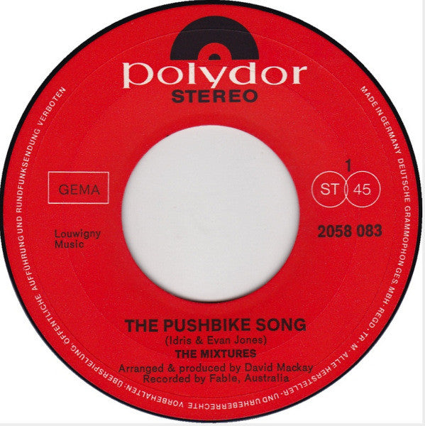 The Mixtures : The Pushbike Song (7", Single)