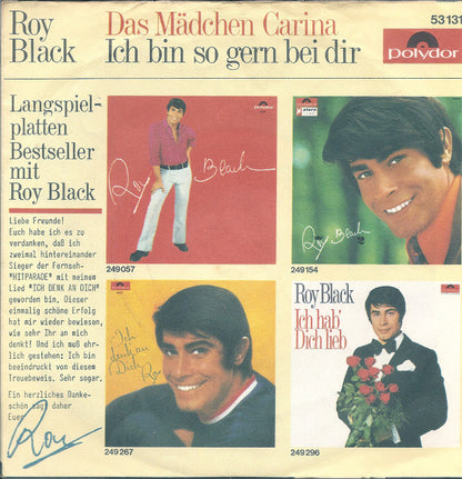 Roy Black : Ich Bin So Gern Bei Dir / Das Mädchen Carina (7", Single, Mono)