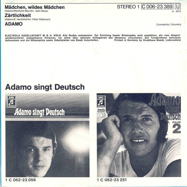 Adamo : Mädchen, Wildes Mädchen (7", Single)