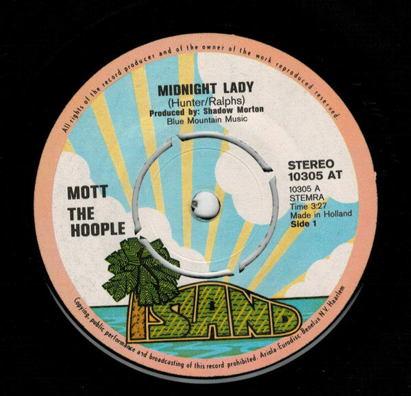 Mott The Hoople : Midnight Lady (7", Single)