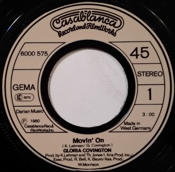 Gloria Covington : Movin' On (7", Single)