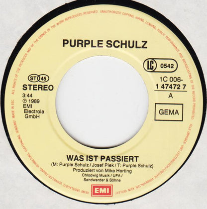 Purple Schulz : Was Ist Passiert (7")