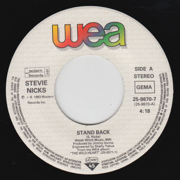 Stevie Nicks : Stand Back (7", Single)