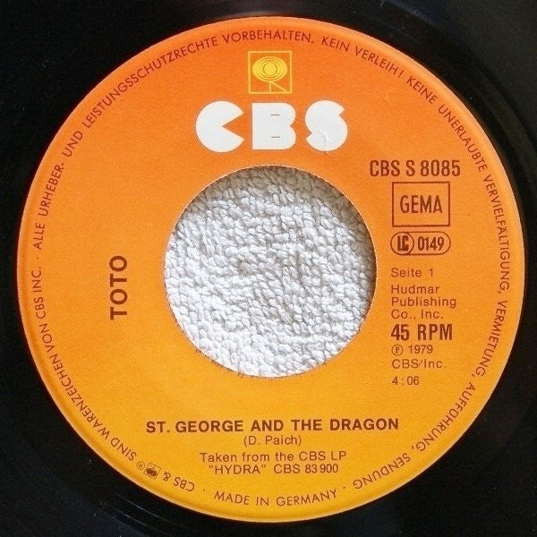 Toto : St. George And The Dragon (7", Single)