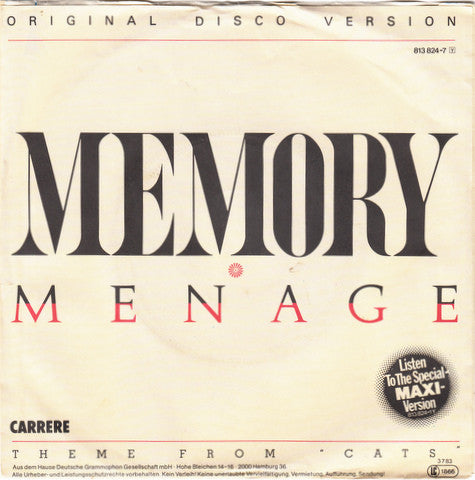 Menage (2) : Memory (7", Single)