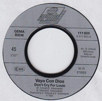 Vaya Con Dios : Don't Cry For Louie (7", Single)