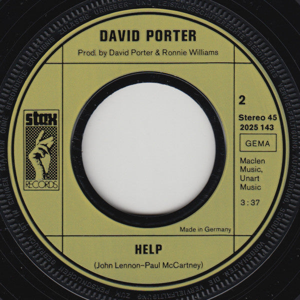 David Porter : If I Give It Up, I Want It Back / Help (7")