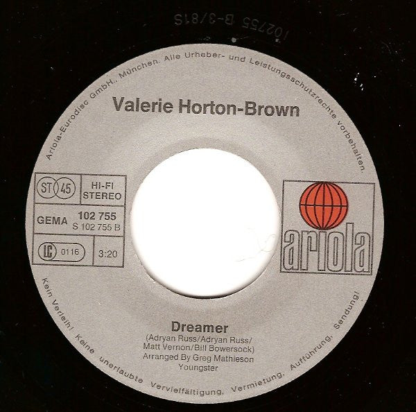 Valerie Horton-Brown : Hands Off (7", Single, Fir)