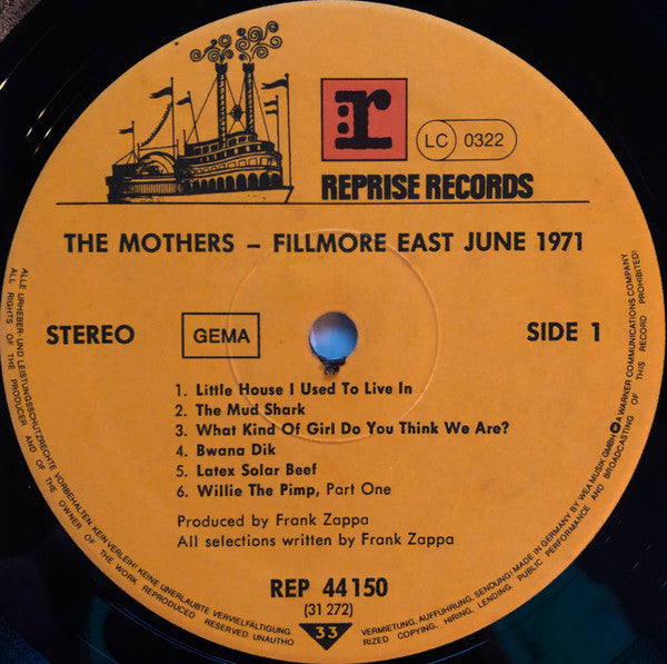 The Mothers : Fillmore East - June 1971 (LP, Album, RE)