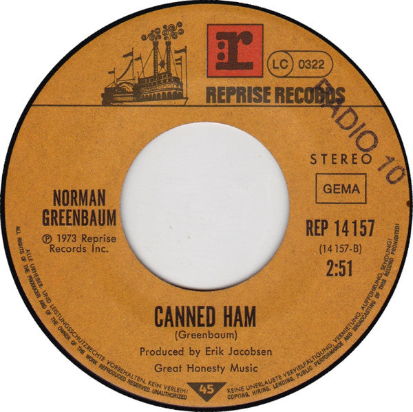 Norman Greenbaum : Spirit In The Sky / Canned Ham (7")