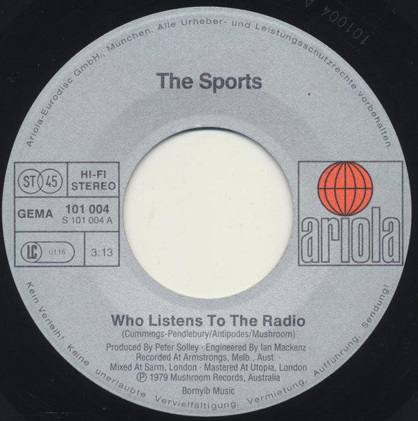 The Sports : Who Listens To The Radio (7", Single)