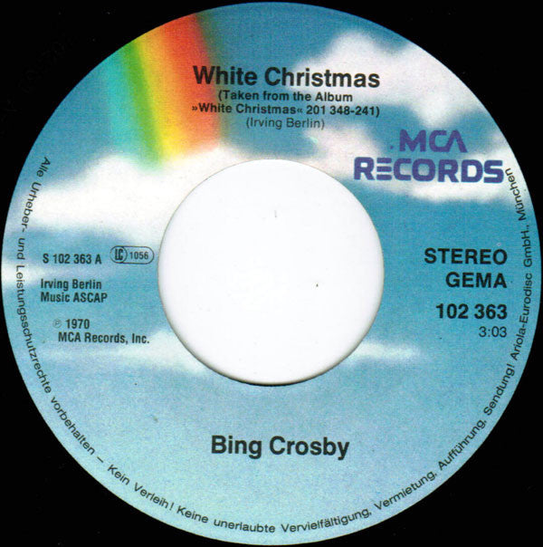 Bing Crosby : White Christmas / Jingle Bells (7", Single, RE)