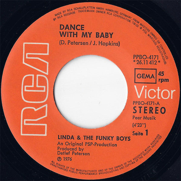 Linda Fields & The Funky Boys : Dance With My Baby / Show It (7", Single)