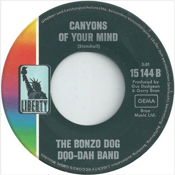 Bonzo Dog Doo-Dah Band : I'm The Urban Spaceman (7", Single, Mono)