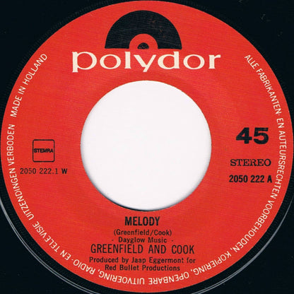 Greenfield & Cook : Melody (7", Single)