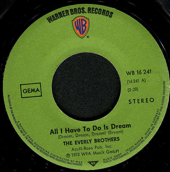 Everly Brothers : All I Have To Do Is Dream (Dream, Dream, Dream) / Bird Dog (7", Single)