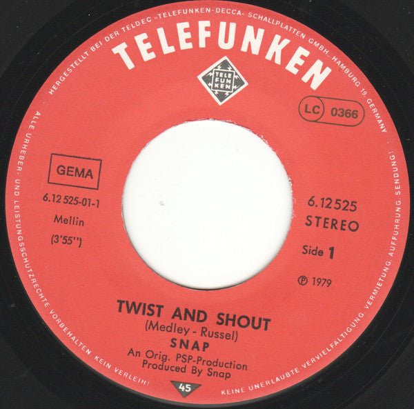 Snap (10) : Twist And Shout (7", Single)