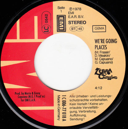 Zebra Crossing : We're Going Places (7", Single)