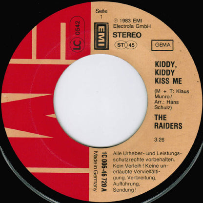 The Raiders (8) : Kiddy, Kiddy Kiss Me (7", Single)