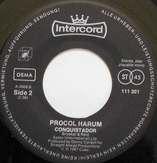 Procol Harum : A Whiter Shade Of Pale (7", Single)