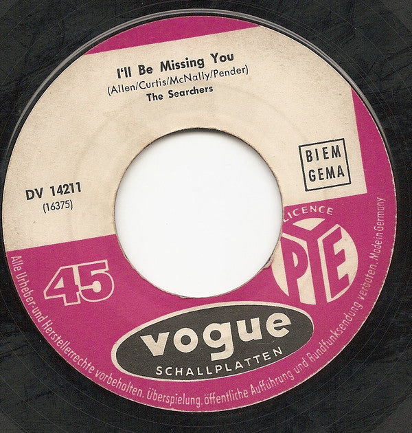 The Searchers : When You Walk In The Room / I'll Be Missing You (7", Single)