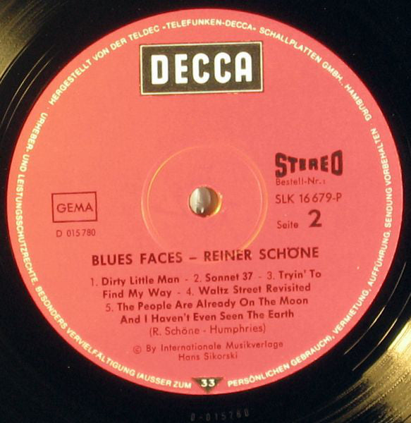 Reiner Schöne : Blues Faces (LP, Album)