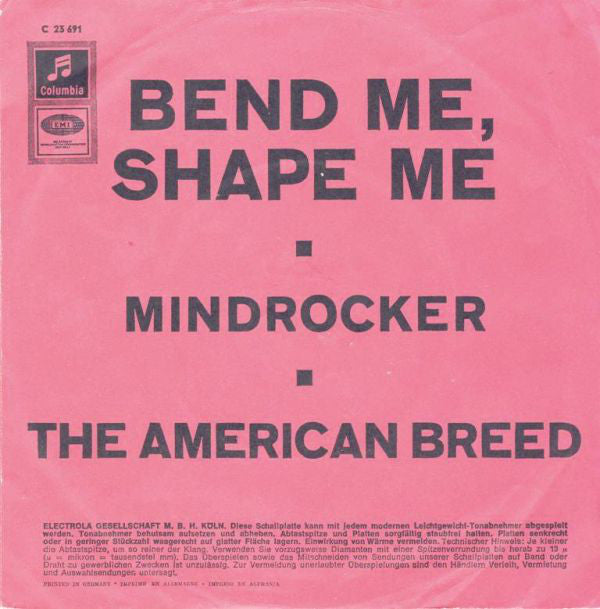 The American Breed : Bend Me, Shape Me (7", Single, Mono)