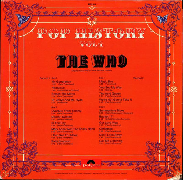 The Who : Pop History Vol 4 (2xLP, Comp, Gat)