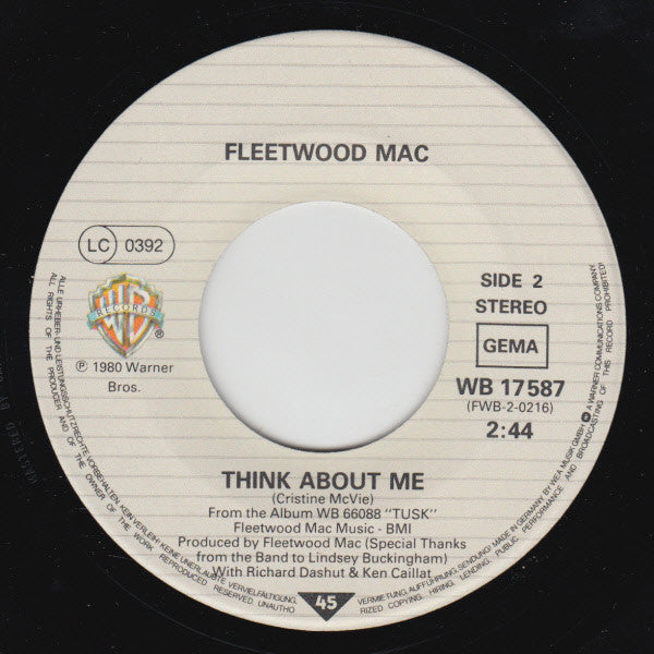 Fleetwood Mac : Not That Funny / Think About Me (7", Single)