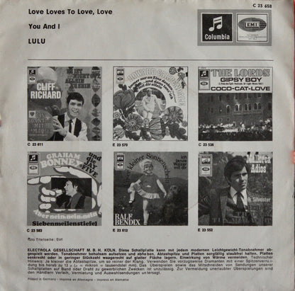 Lulu : Love Loves To Love, Love / You And I (7", Single)