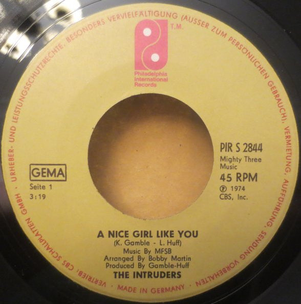 The Intruders : A Nice Girl Like You (7", Single)