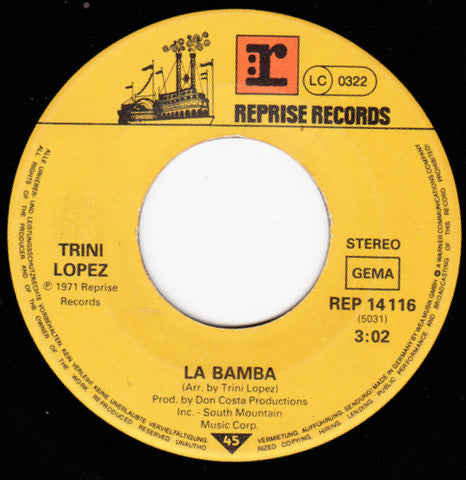 Trini Lopez : If I Had A Hammer / La Bamba (7", Single, RE)