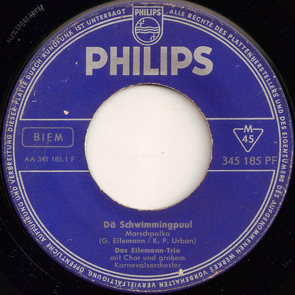 Eilemann-Trio Mit Unknown Artist Und Unknown Artist : Dä Schwimmingpuul / Schenk Dein Herz Heute Nacht Keinem Andern! (7", Single, Mono)