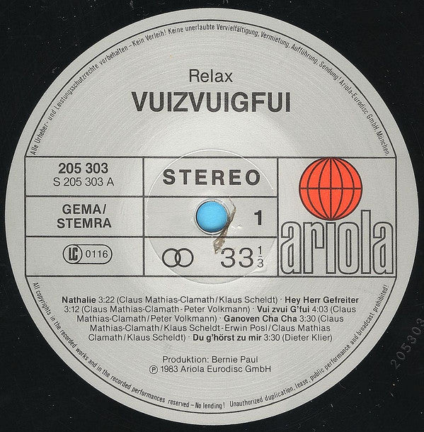 Relax (2) : Vuizvuigfui (LP, Album)