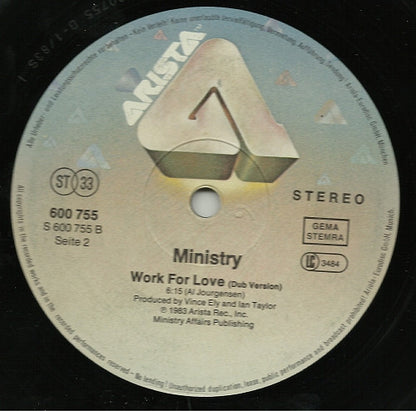 Ministry : Work For Love (12", Maxi)