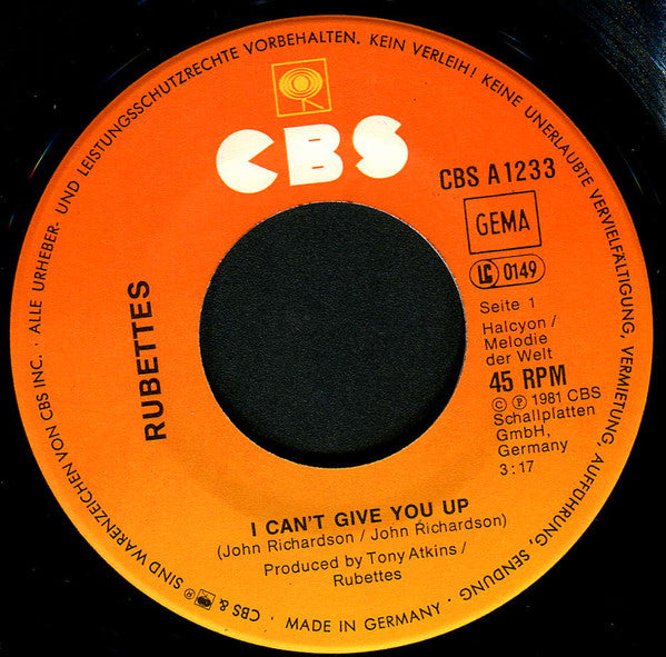 The Rubettes : I Can't  Give You Up (7")