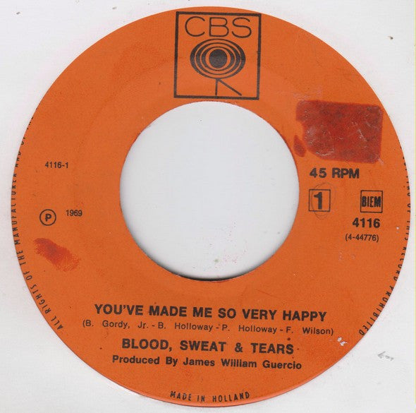 Blood, Sweat & Tears* : You've Made Me So Very Happy (7", Single)