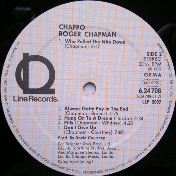 Roger Chapman : Chappo (LP, Album, RE)