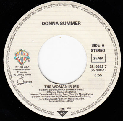 Donna Summer : The Woman In Me (7", Single)