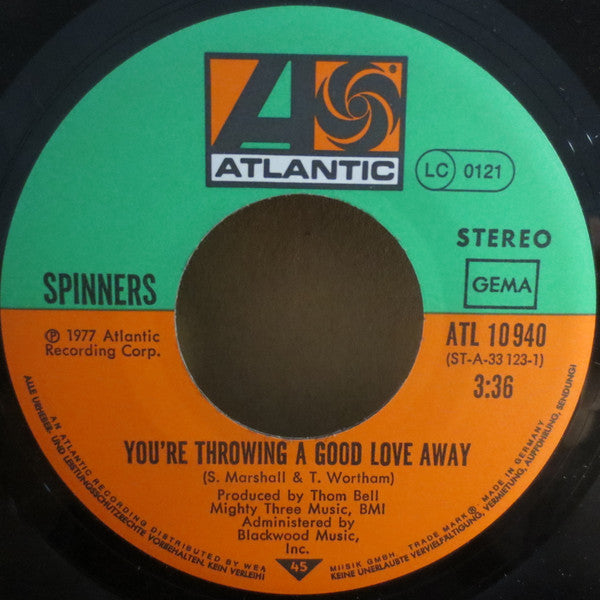 Spinners : Me And My Music / You're Throwing A Good Love Away (7", Single)