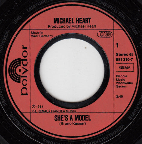 Michael Heart : She's A Model (7", Single)