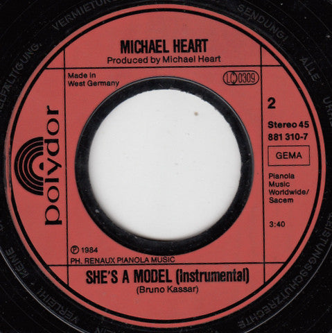 Michael Heart : She's A Model (7", Single)