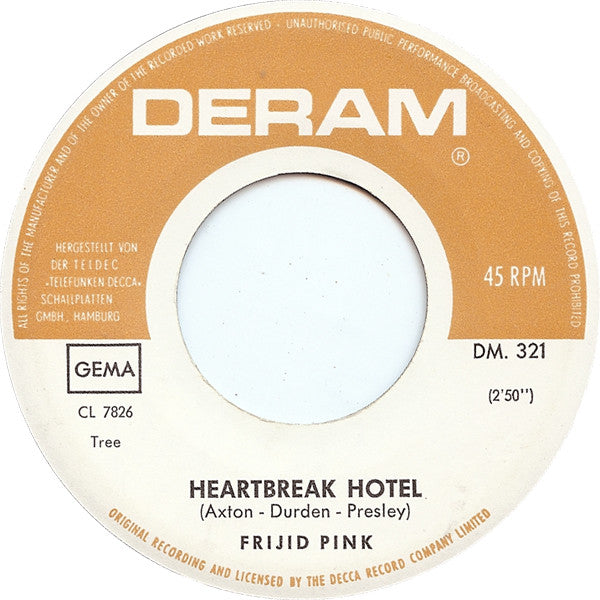 Frijid Pink : Heartbreak Hotel (7", Single)