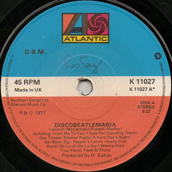 D.B.M. : Discobeatlemania (7", Single, P/Mixed)