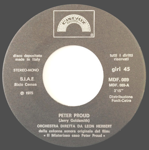 Orchestra Leon Herbert : Il Misterioso Caso Peter Proud  (7")