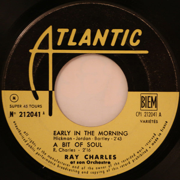 Ray Charles And His Orchestra : Early In The Morning (7", EP)