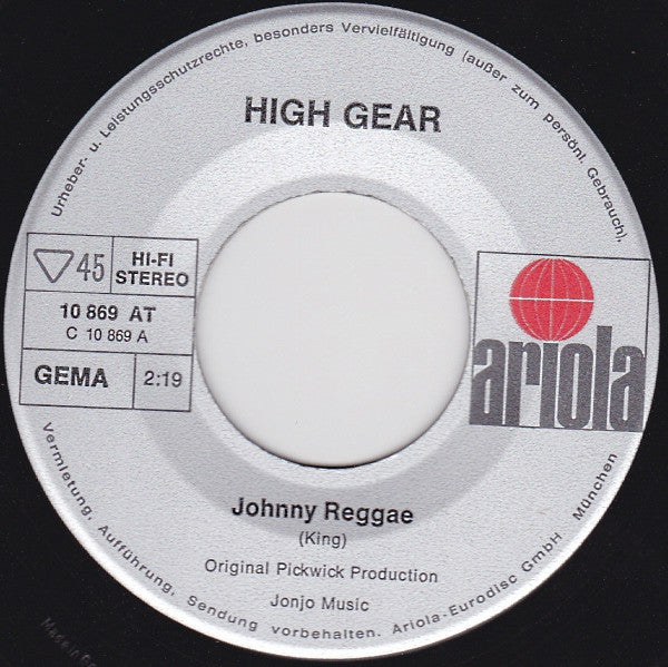 High Gear : Johnny Reggae (7", Single)