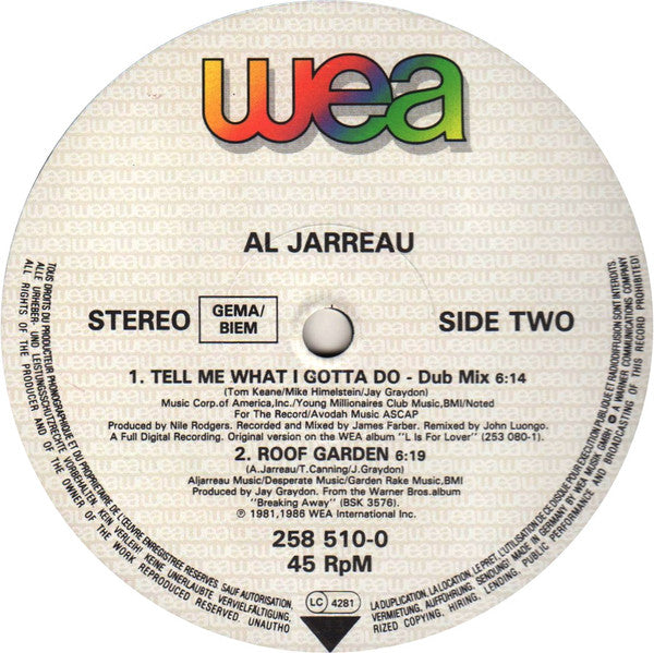 Al Jarreau : Tell Me What I Gotta Do (12")