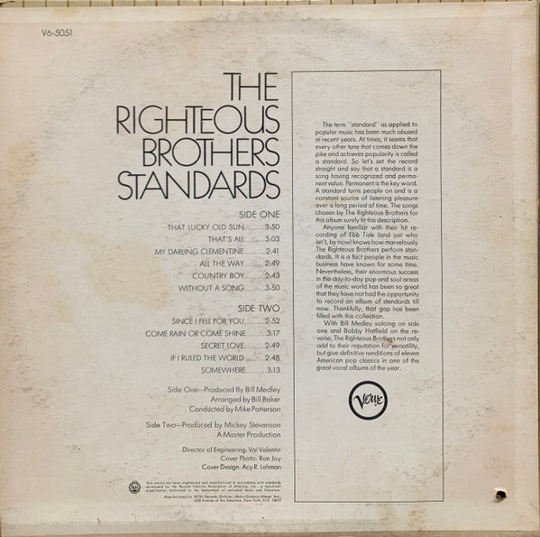 The Righteous Brothers : Standards (LP, Album)